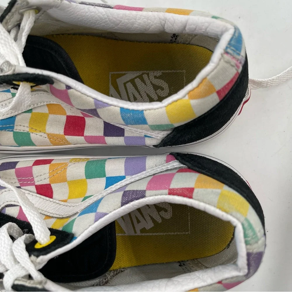 Van’s Women’s Multicolor Checkerboard Classic Canvas Lace-Up Shoes - Size 6